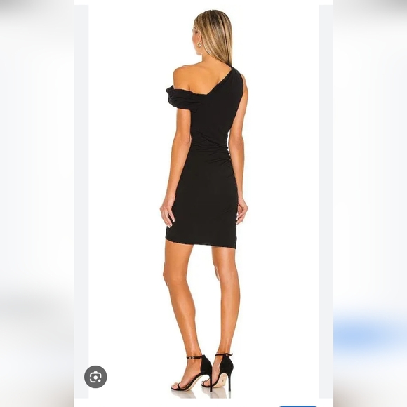 IRO Ermett Black Jersey Assymetrical Mini Dress Size 6 - Picture 2 of 7